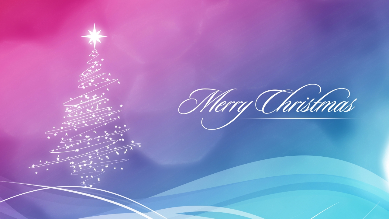 Colourful Merry Christmas for 1280 x 720 HDTV 720p resolution