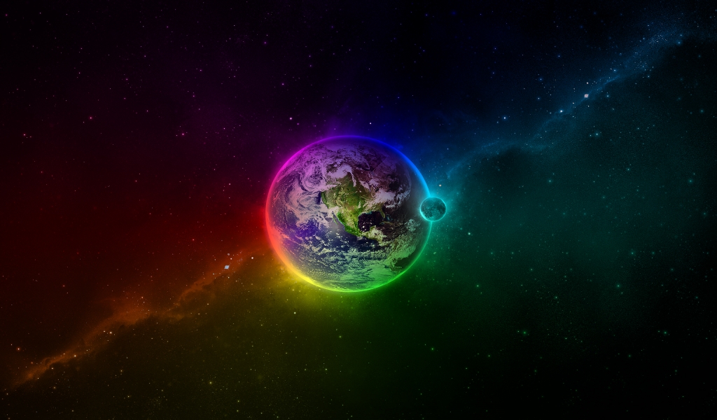 Colourful Space for 1024 x 600 widescreen resolution