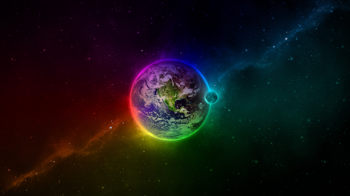 Colourful Space for 1366 x 768 HDTV resolution