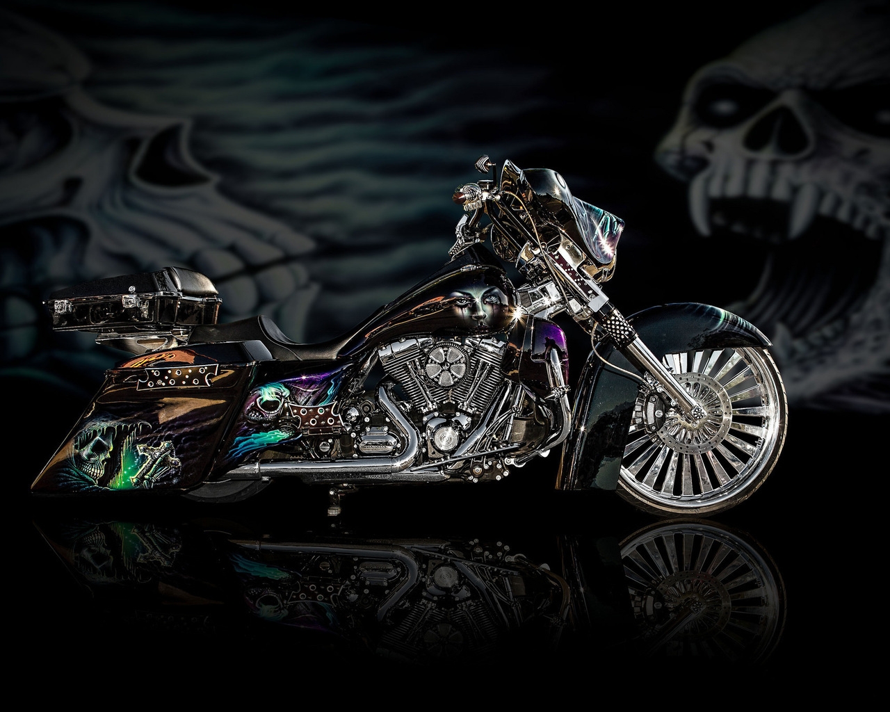 Cool Airbrushed Motorcycle for 1280 x 1024 resolution