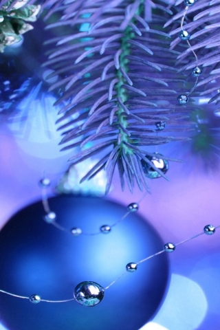 Cool Blue Christmas Ornaments  for 320 x 480 iPhone resolution