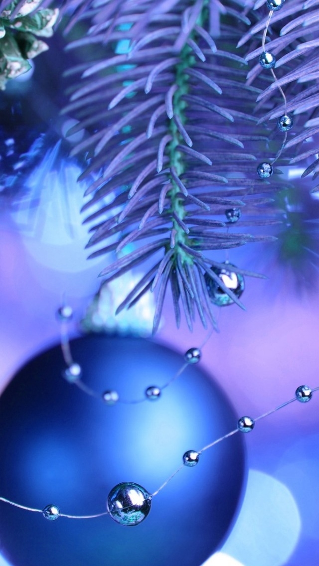 Cool Blue Christmas Ornaments  for 640 x 1136 iPhone 5 resolution