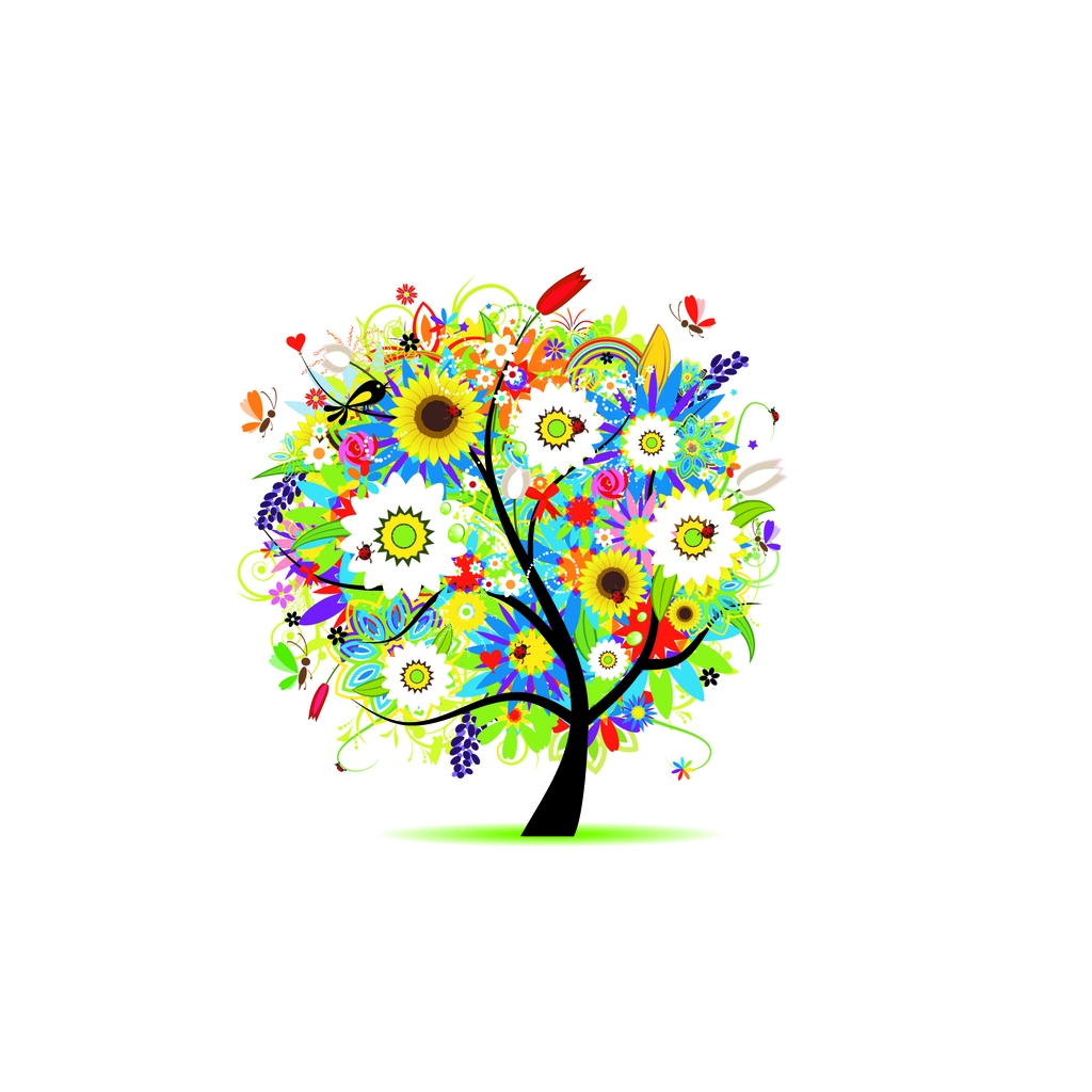 Cool Flower Tree for 1024 x 1024 iPad resolution
