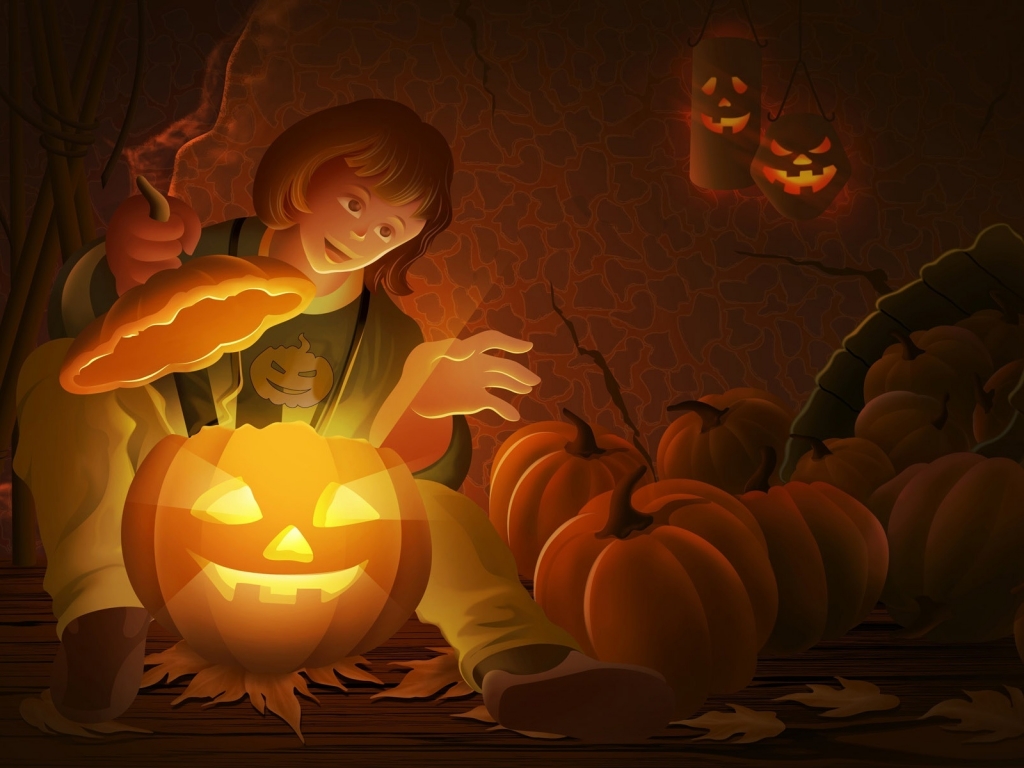Cool Halloween Pumpkin for 1024 x 768 resolution