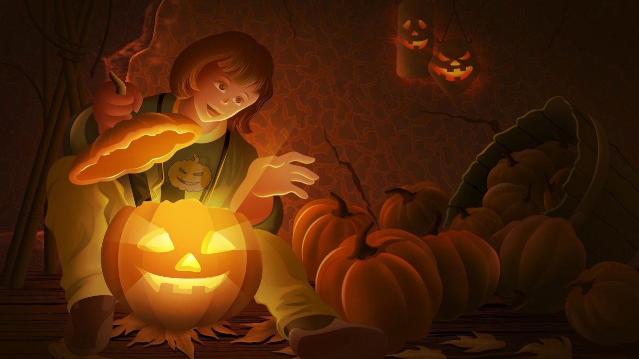 Cool Halloween Pumpkin for 1280 x 720 HDTV 720p resolution