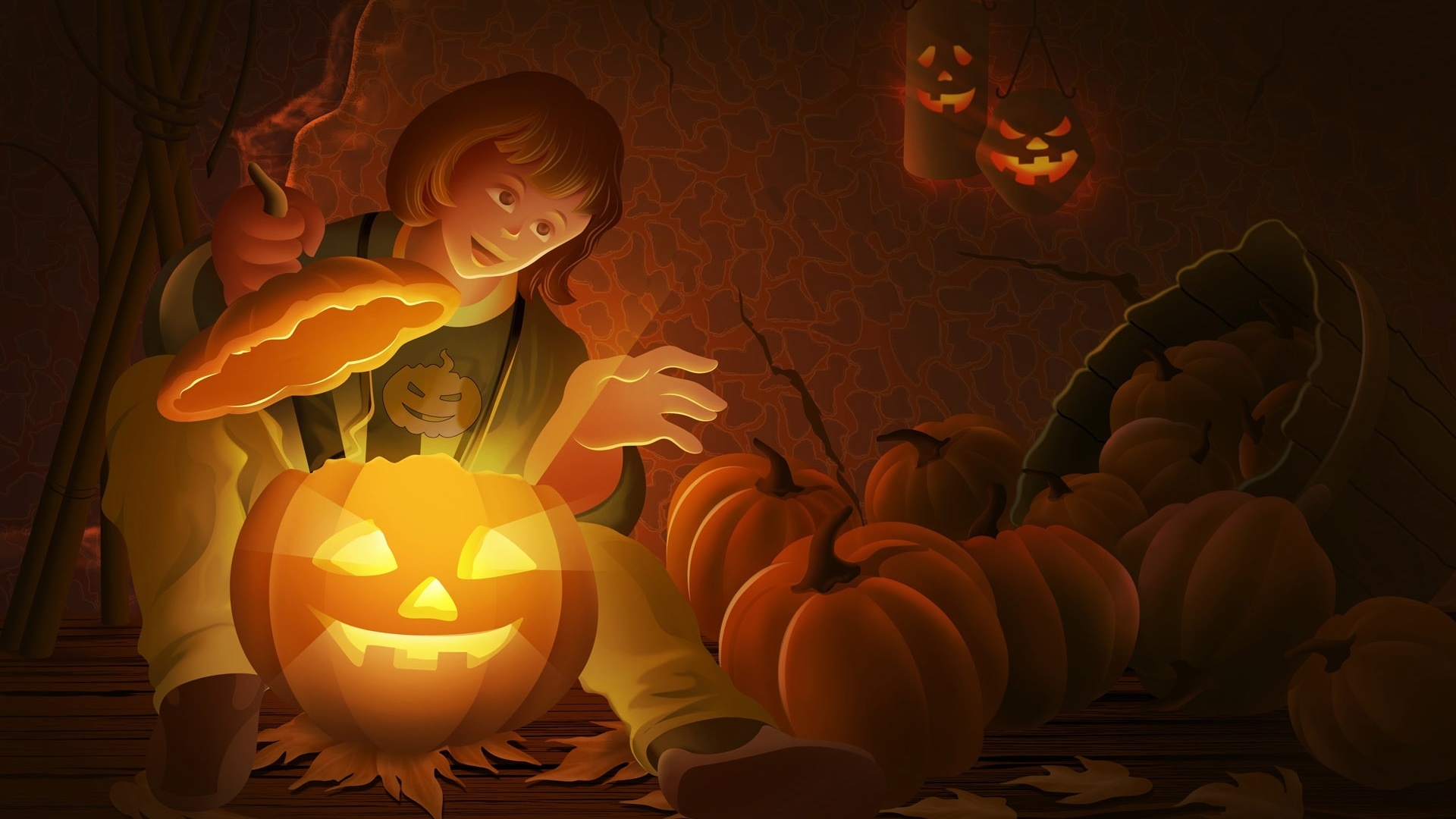Cool Halloween Pumpkin for 1920 x 1080 HDTV 1080p resolution