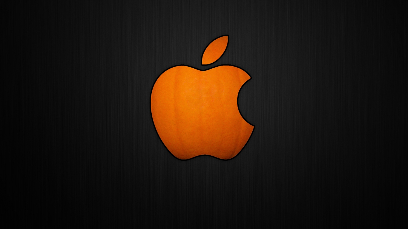 Cool Pumpkin Apple for 1366 x 768 HDTV resolution
