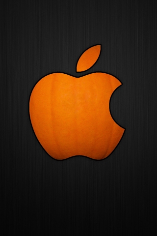 Cool Pumpkin Apple for 320 x 480 iPhone resolution