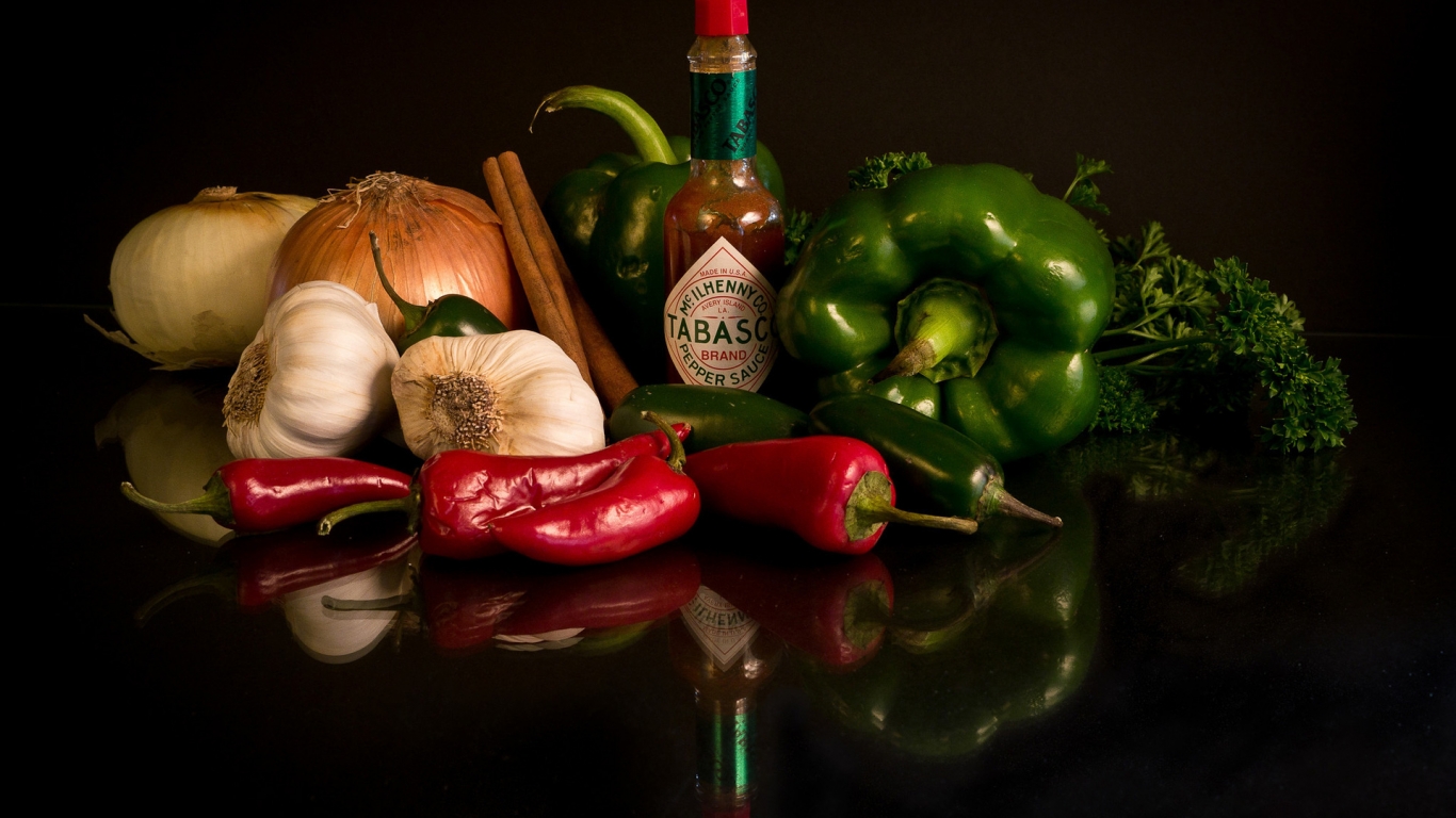 Cool Vegetables and Sauce for 1366 x 768 HDTV resolution