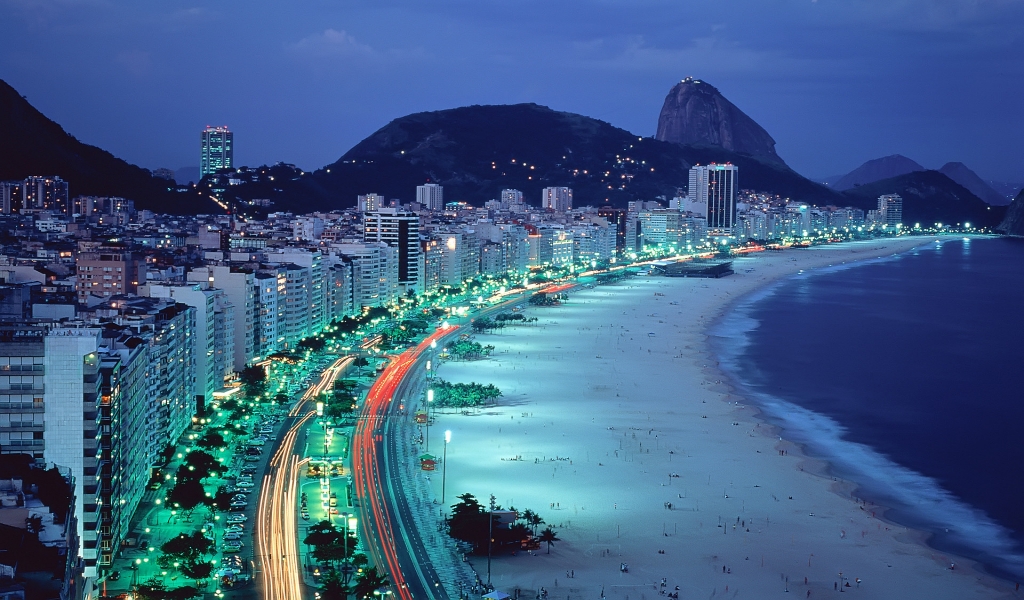 Copacabana Beach for 1024 x 600 widescreen resolution