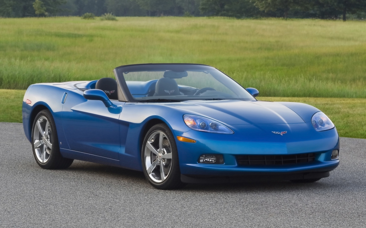 Corvette Convertible Front Side 2009 for 1280 x 800 widescreen resolution
