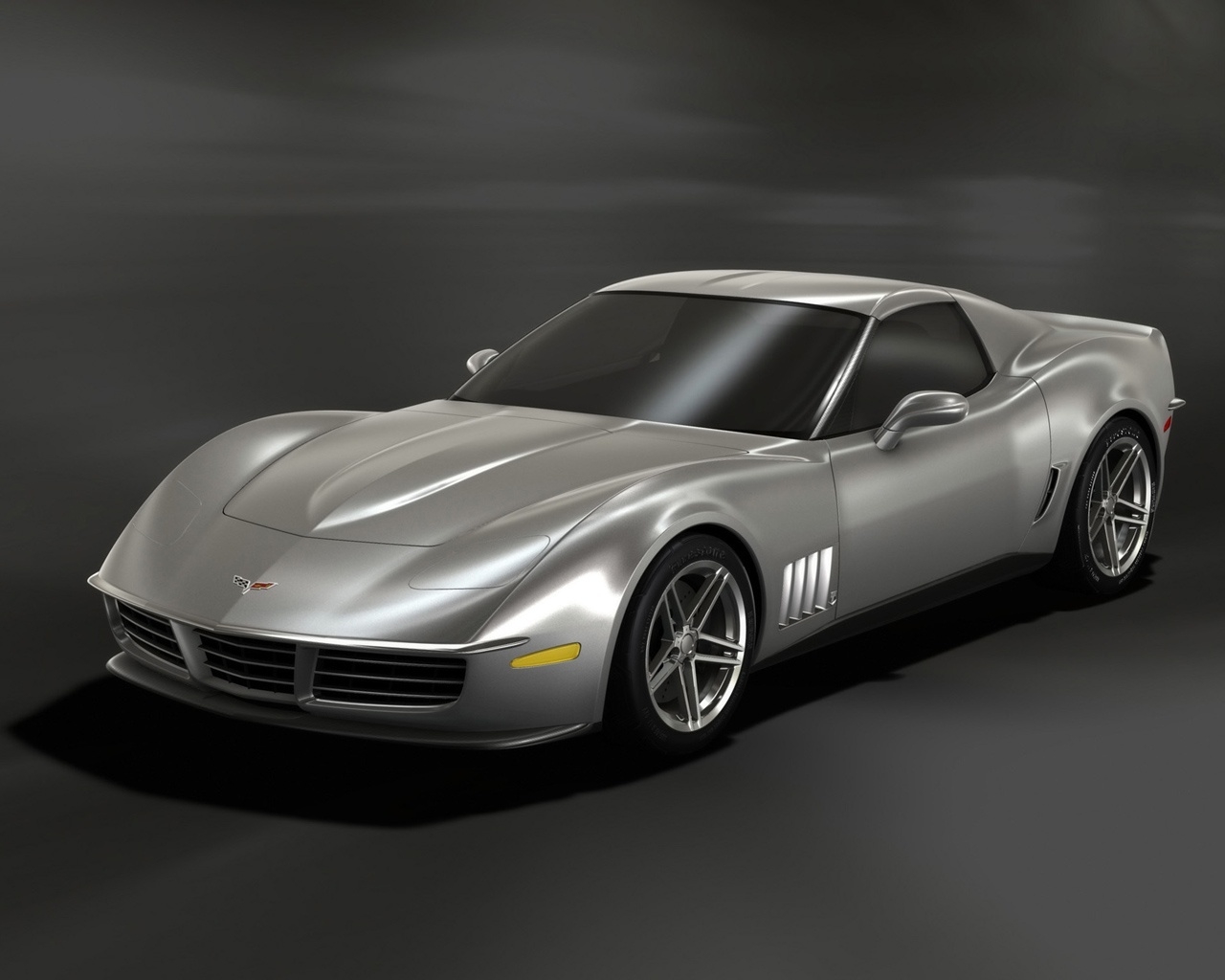 Corvette Retro Stingray Silver Front And Side 2009 for 1280 x 1024 resolution
