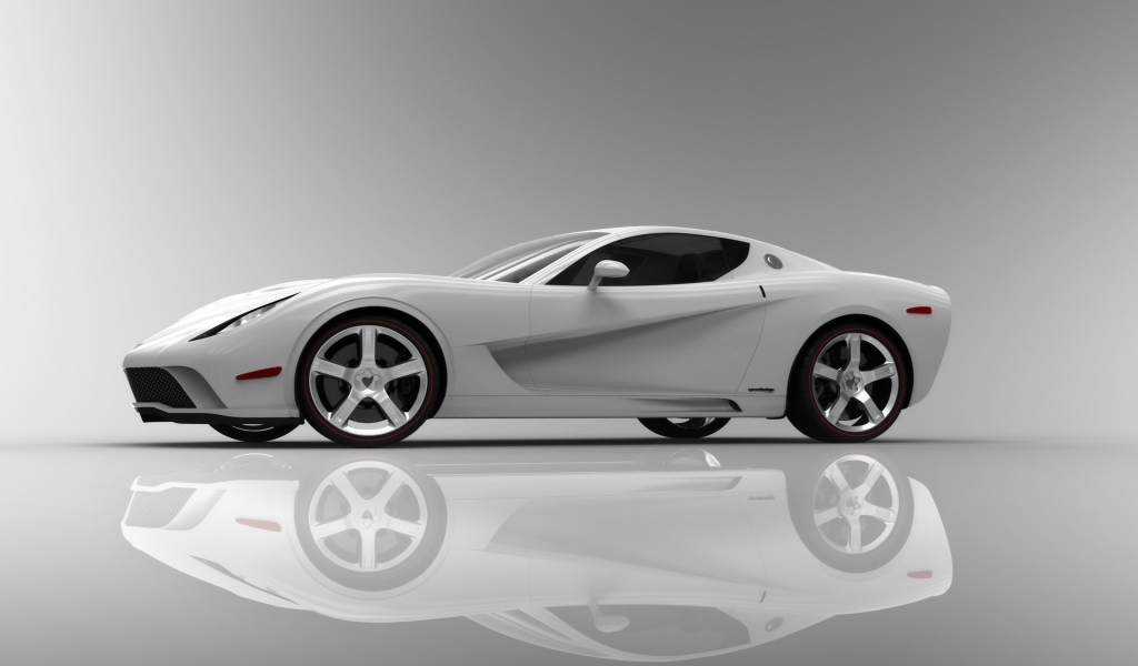 Corvette Z03 2009 White Side Angle for 1024 x 600 widescreen resolution