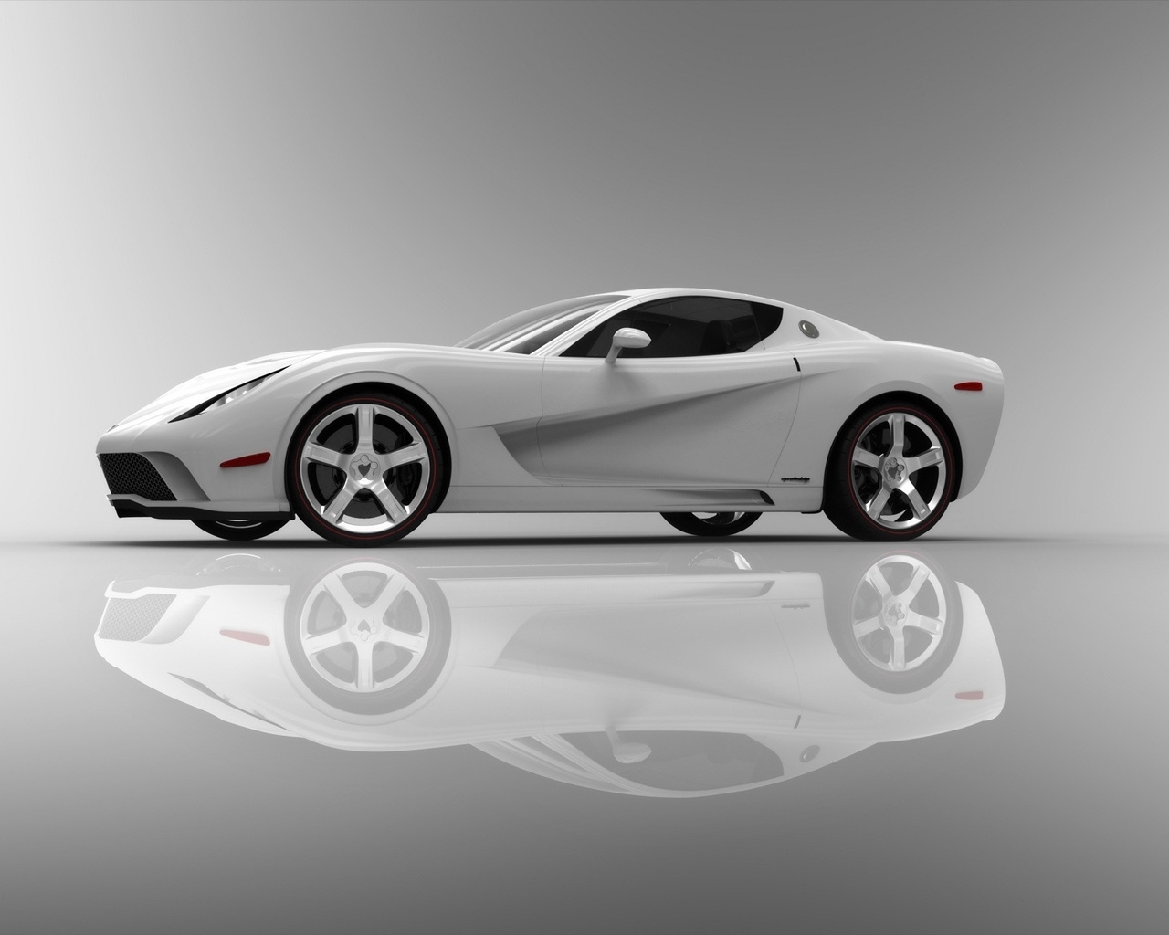 Corvette Z03 2009 White Side Angle for 1280 x 1024 resolution