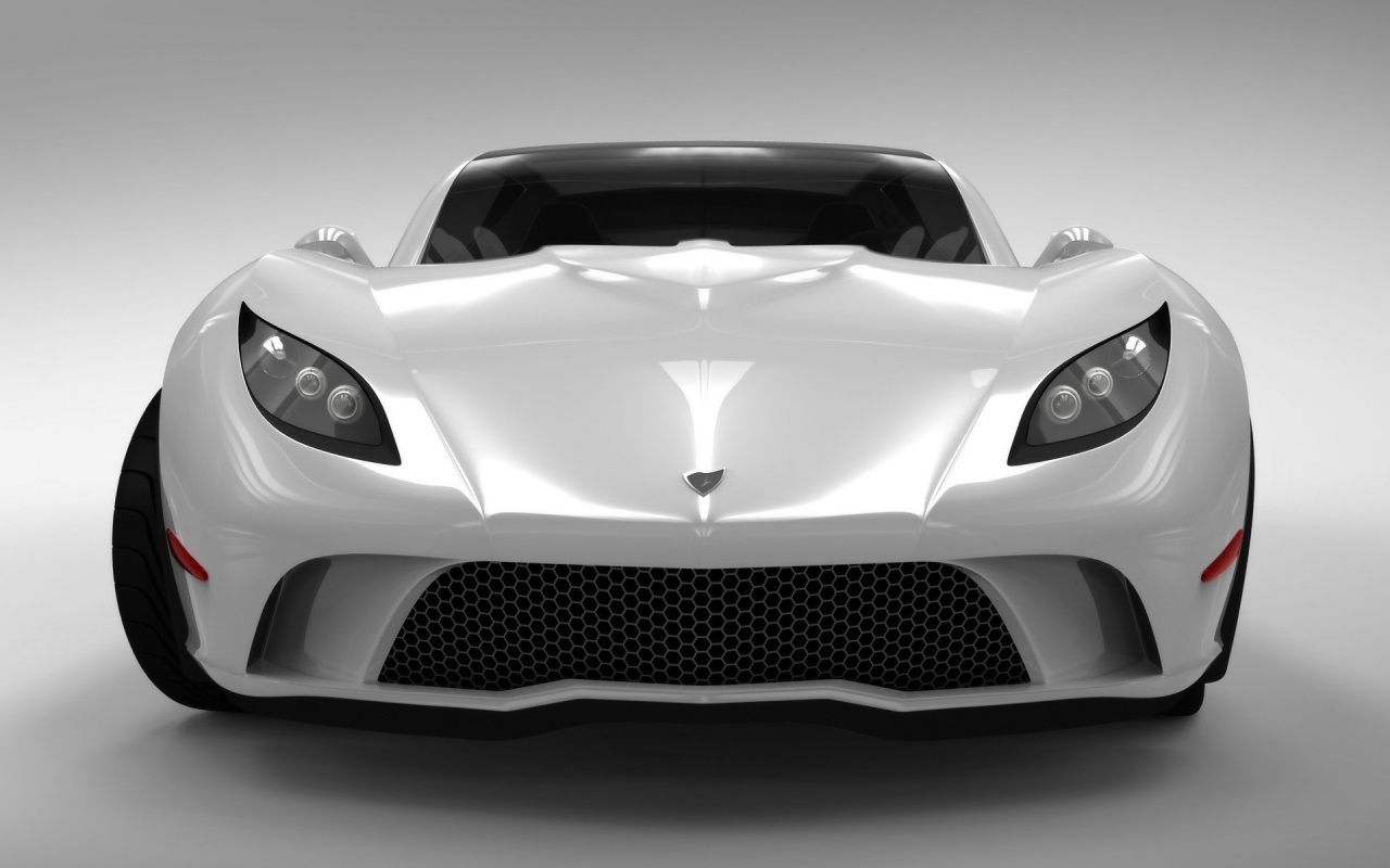 Corvette Z03 White Front 2009 for 1280 x 800 widescreen resolution