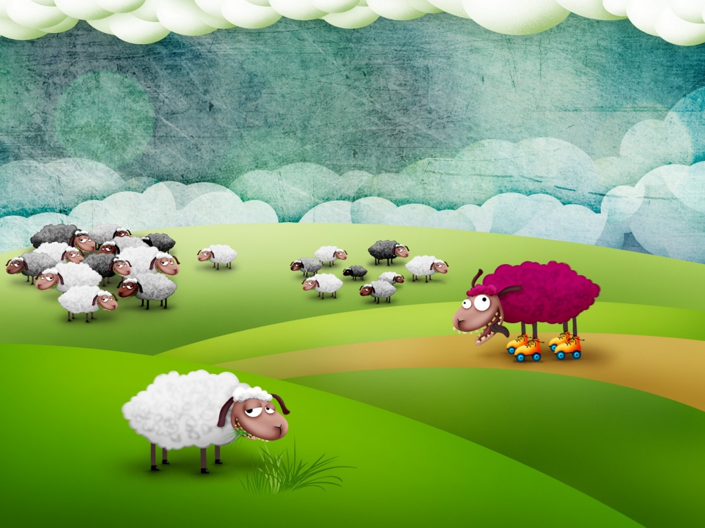 Crazy Sheep to Pasture for 1024 x 768 resolution