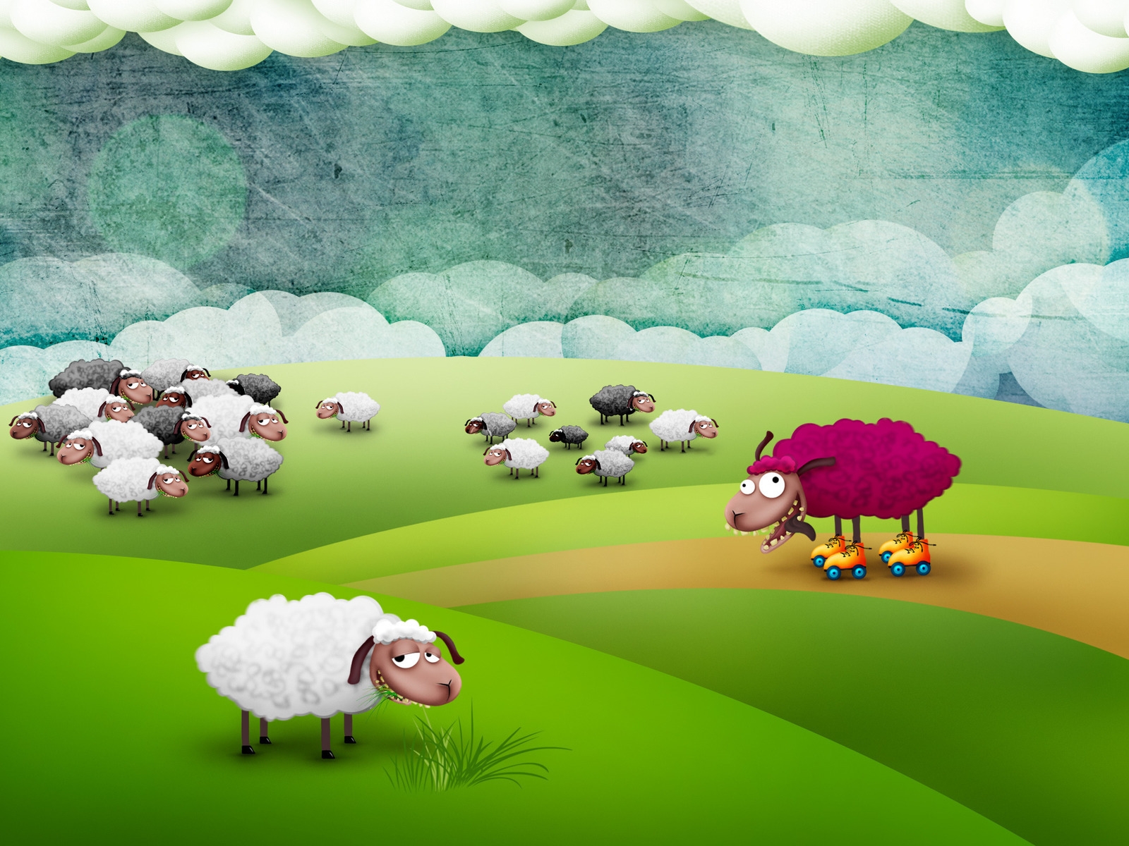Crazy Sheep to Pasture for 1600 x 1200 resolution