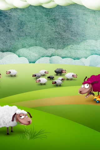 Crazy Sheep to Pasture for 320 x 480 iPhone resolution