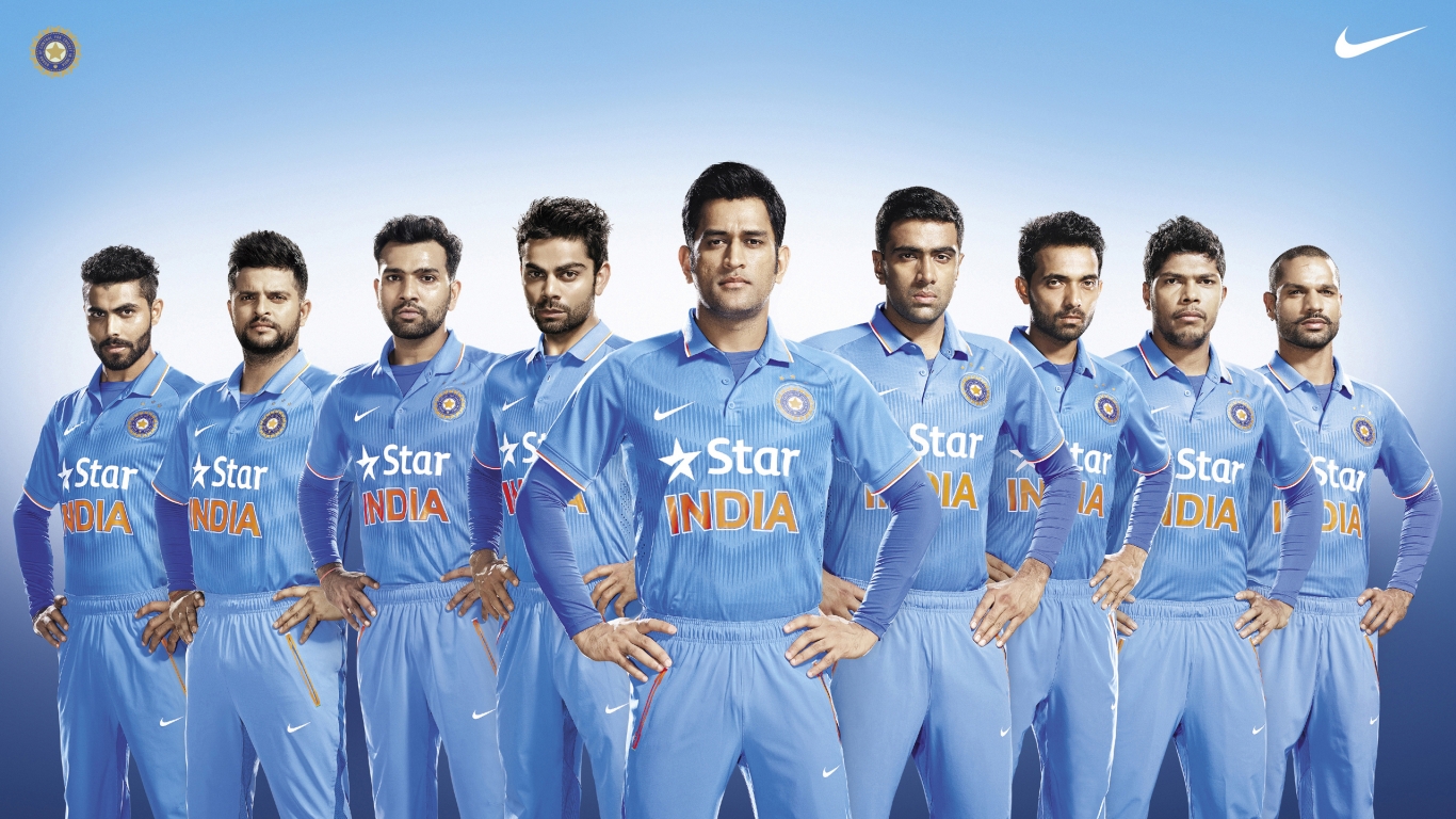 Cricket Team India for 1366 x 768 HDTV resolution