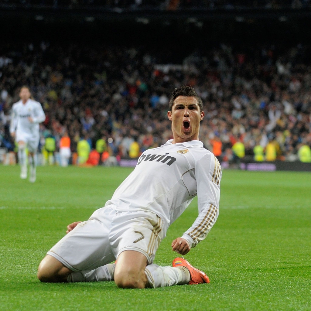 Cristiano Ronaldo Celebrating for 1024 x 1024 iPad resolution