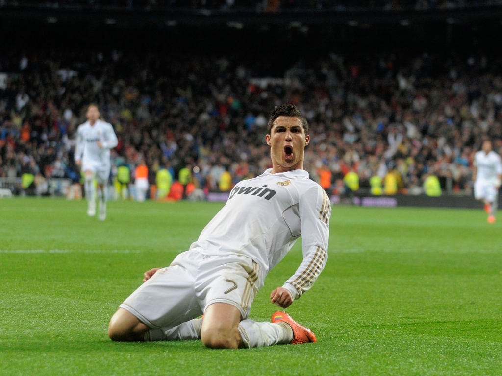 Cristiano Ronaldo Celebrating for 1024 x 768 resolution
