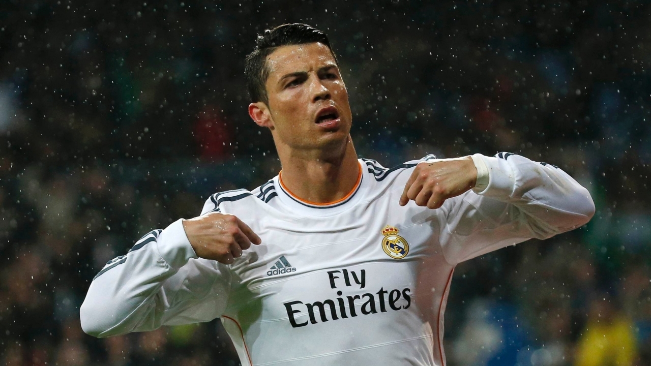 Cristiano Ronaldo in Rain for 1280 x 720 HDTV 720p resolution