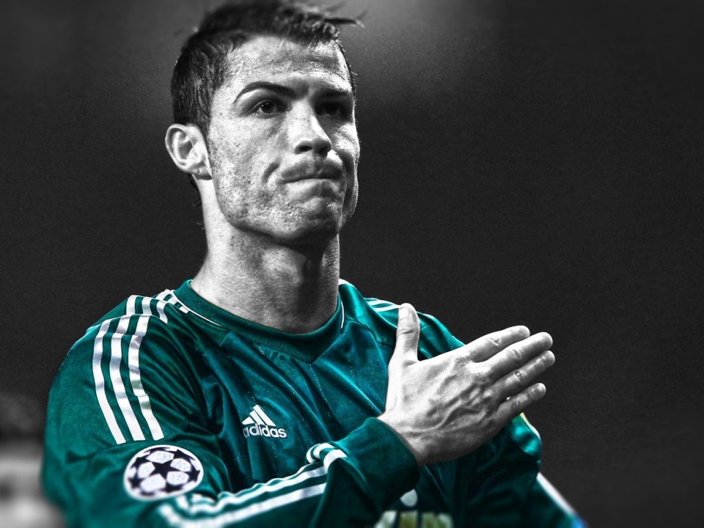 Cristiano Ronaldo Monochrome for 1024 x 768 resolution