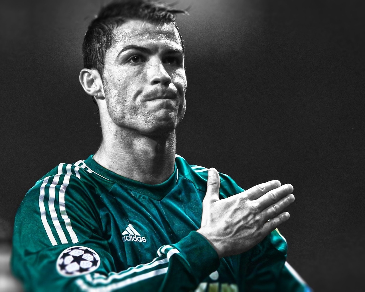 Cristiano Ronaldo Monochrome for 1280 x 1024 resolution