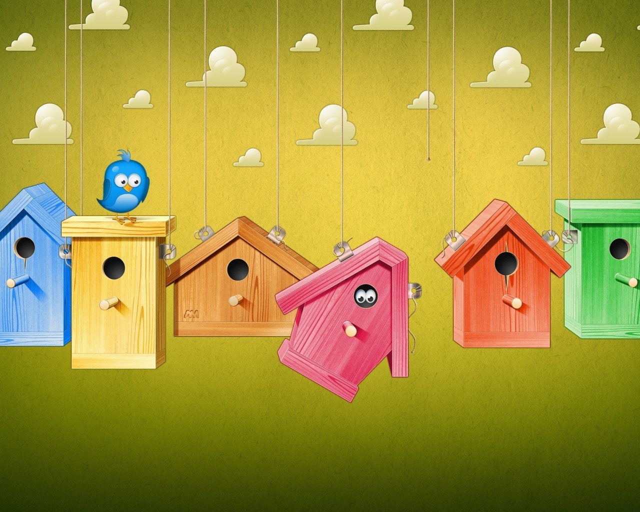 Cute Bird Houses for 1280 x 1024 resolution