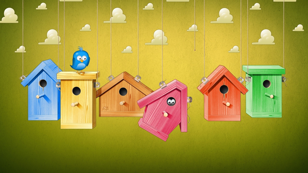 Cute Bird Houses for 1280 x 720 HDTV 720p resolution