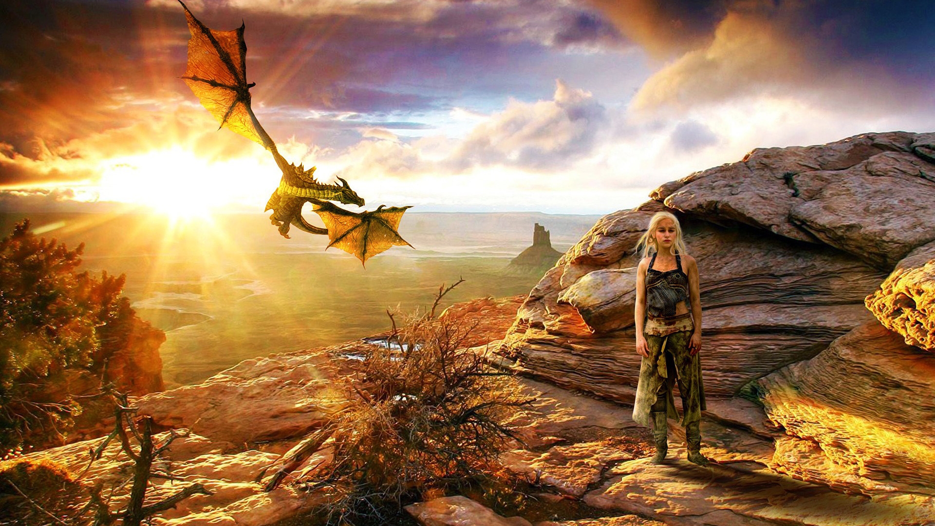 Daenerys Targaryen With Dragon Hd Wallpaper Wallpaperfx