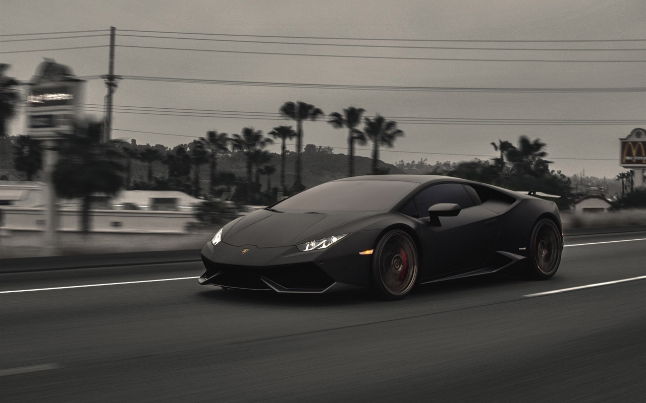 Dark Lamborghini Huracan for 1280 x 800 widescreen resolution