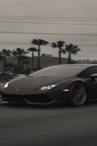 Dark Lamborghini Huracan for 320 x 480 iPhone resolution