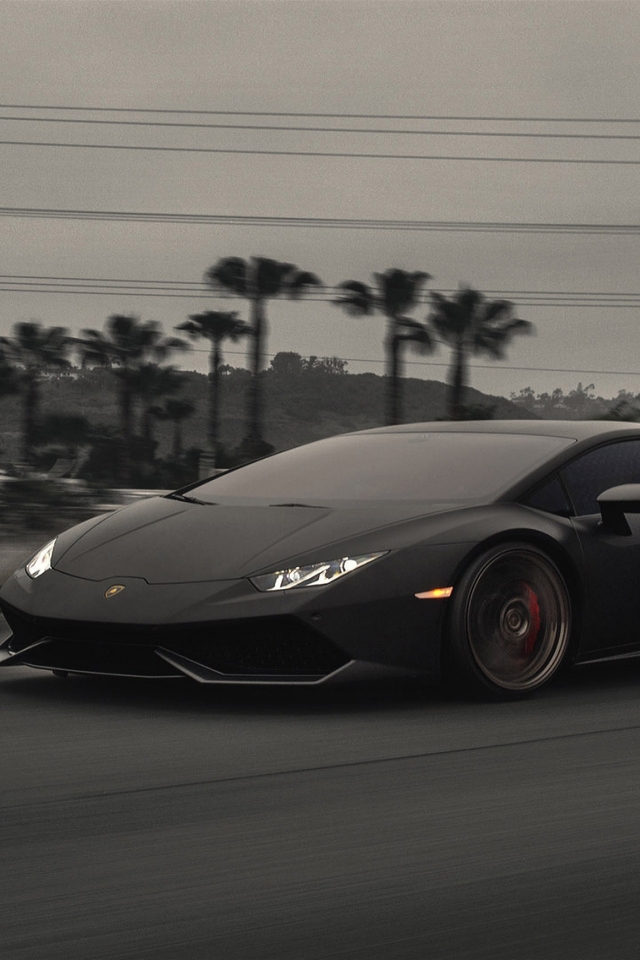 Dark Lamborghini Huracan for 640 x 960 iPhone 4 resolution