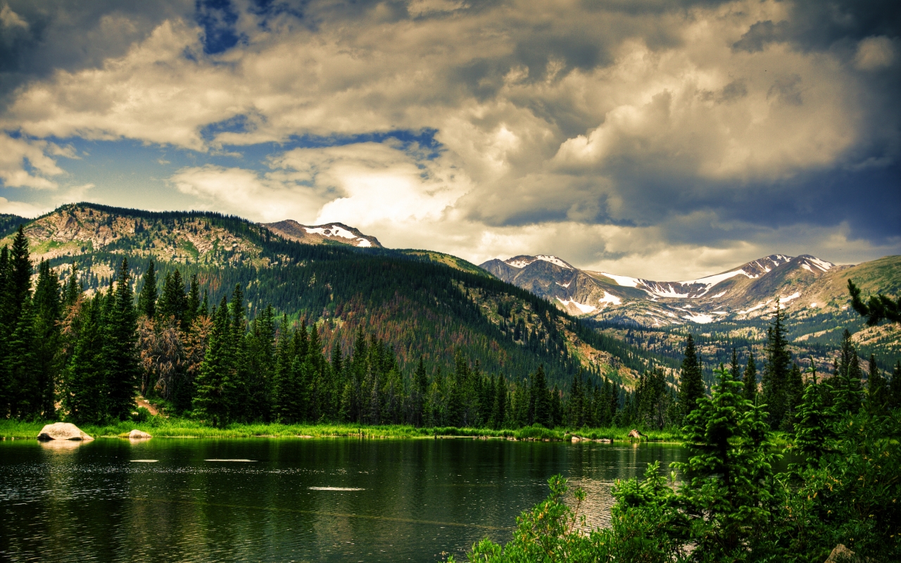 Dark Mountains Landscape for 1280 x 800 widescreen resolution