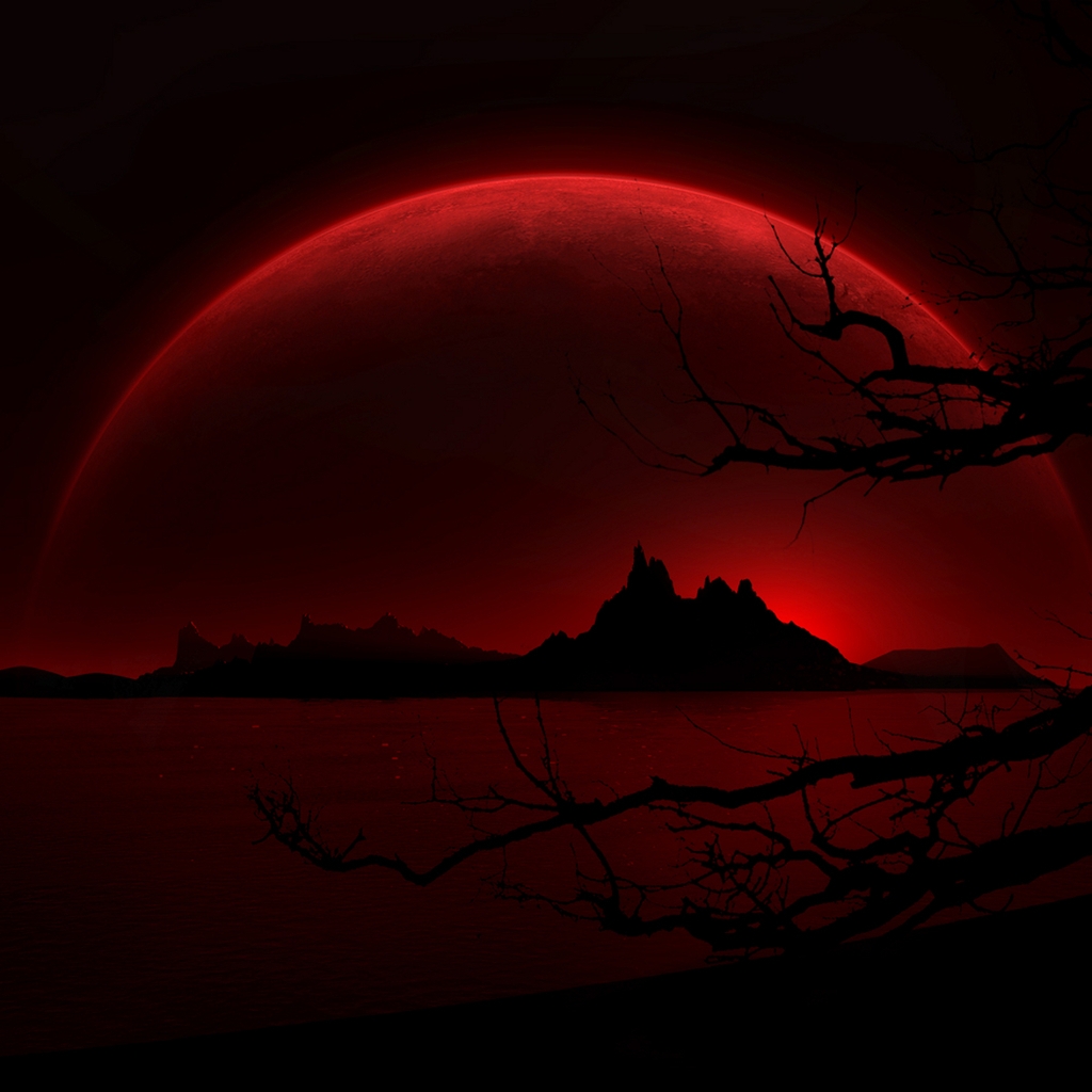 Dark Red Night for 1024 x 1024 iPad resolution