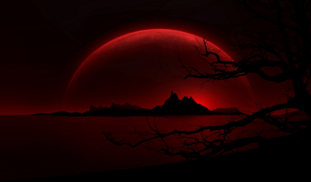 Dark Red Night for 1024 x 600 widescreen resolution