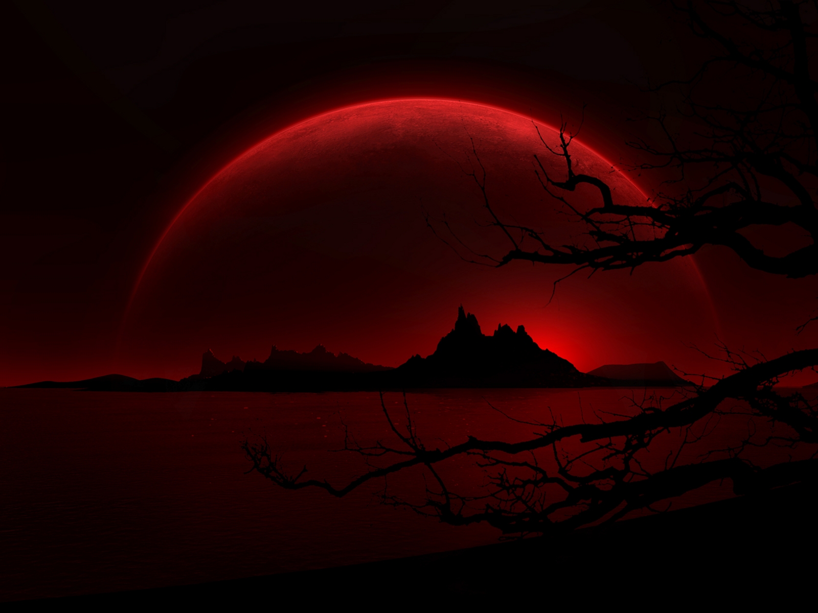 Dark Red Night for 1600 x 1200 resolution