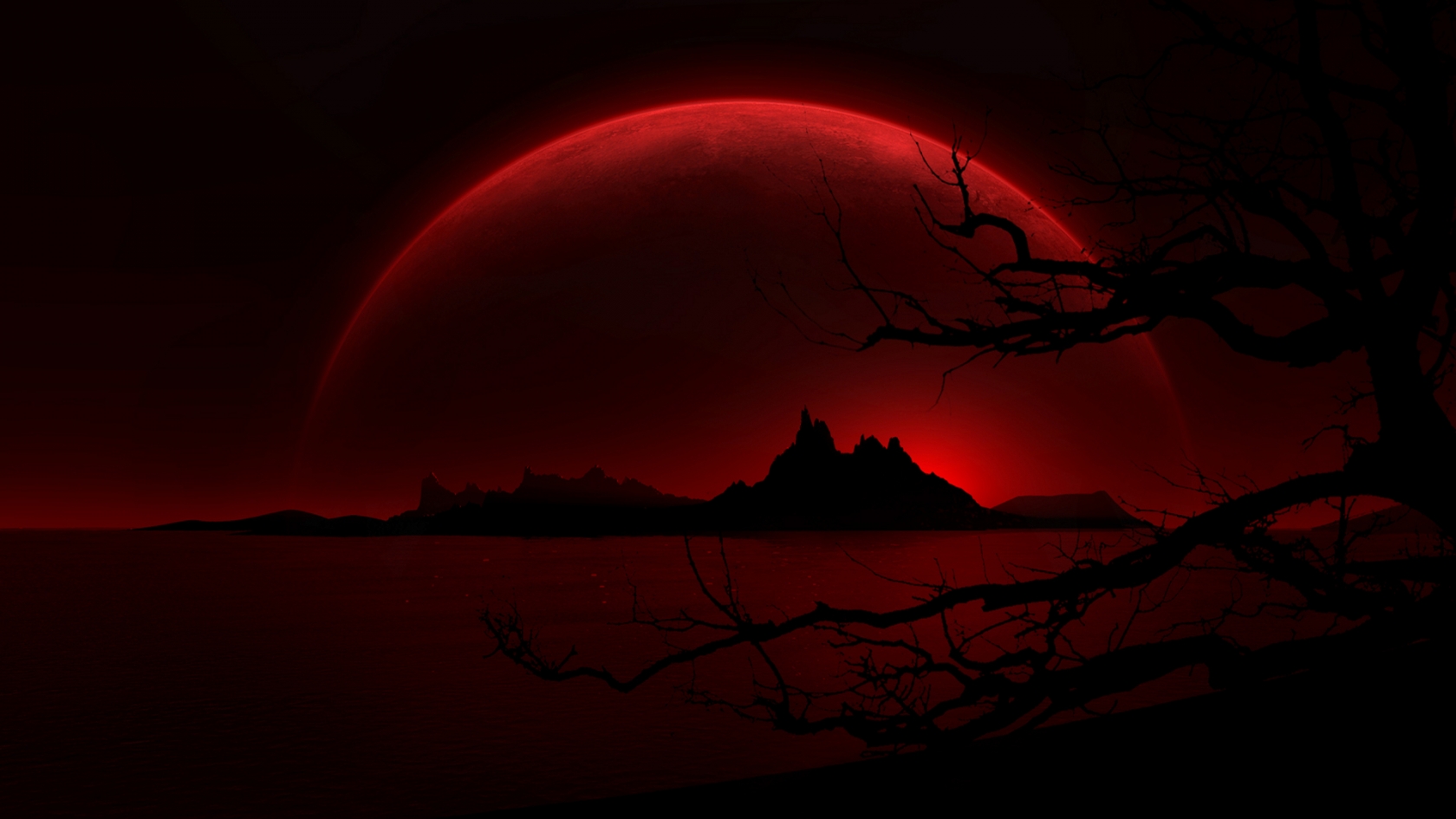 Dark Red Night for 1680 x 945 HDTV resolution