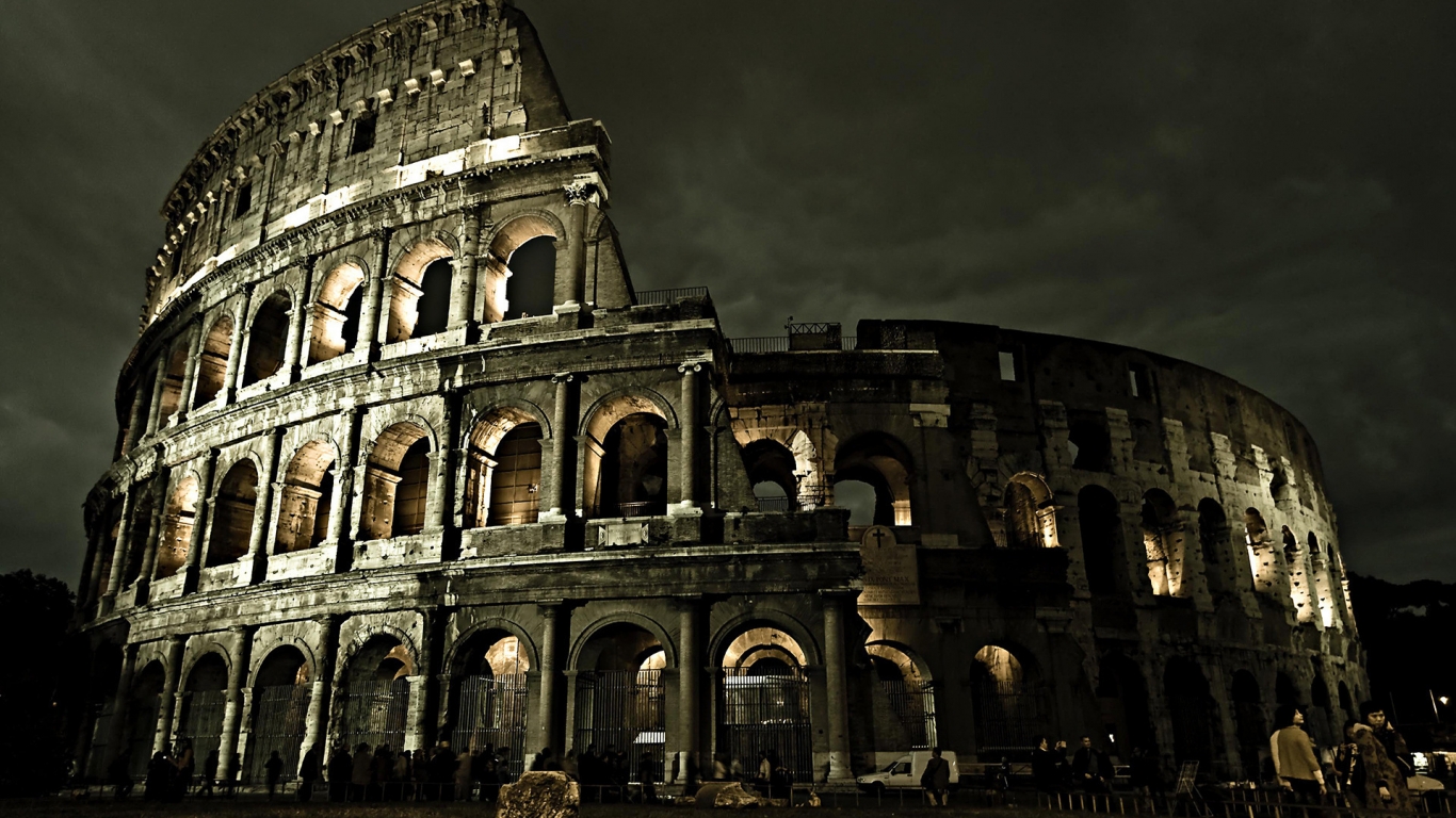 Dark Rome Coliseum for 1366 x 768 HDTV resolution