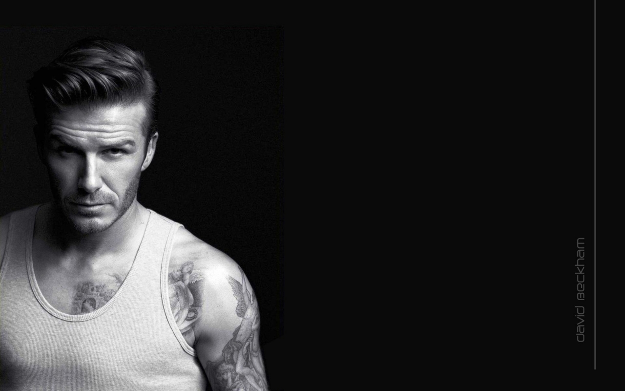 David Beckham Monochrome for 1280 x 800 widescreen resolution