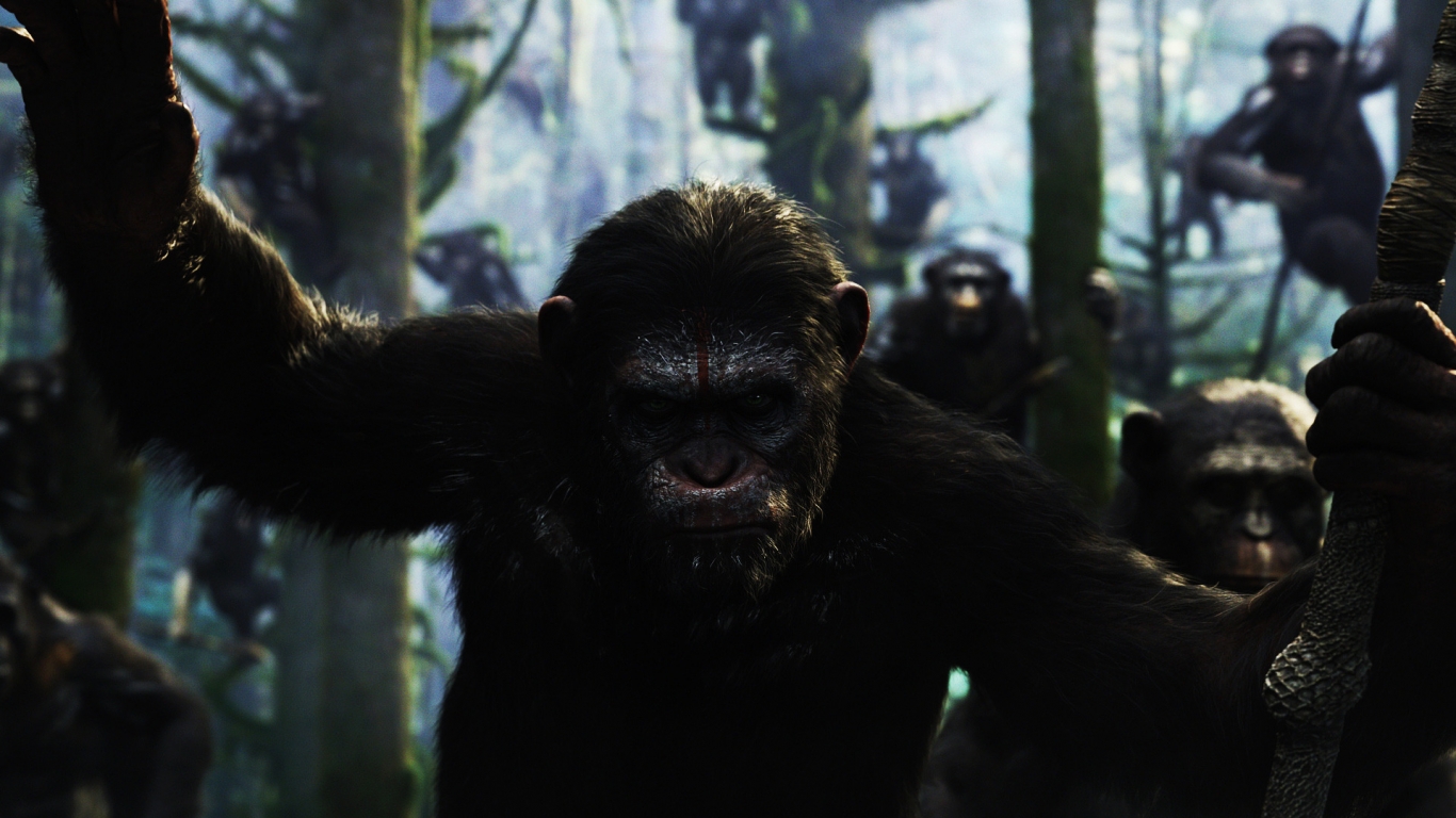 Dawn of the Planet of the Apes Movie for 1366 x 768 HDTV resolution
