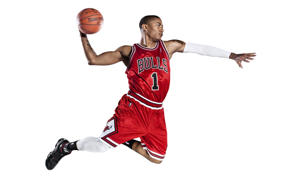 Derrick Rose Chicago Bulls for 1024 x 600 widescreen resolution
