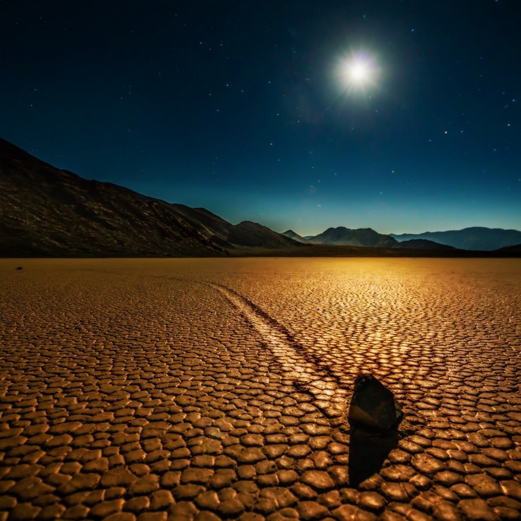 Desert Night Landscape for 1024 x 1024 iPad resolution