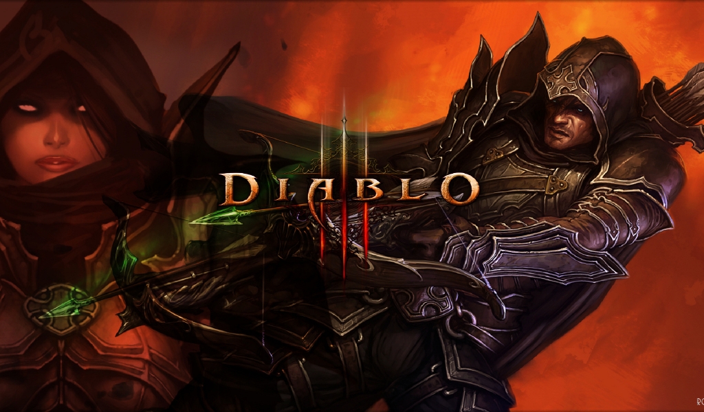 Diablo 3 Demon Hunters for 1024 x 600 widescreen resolution