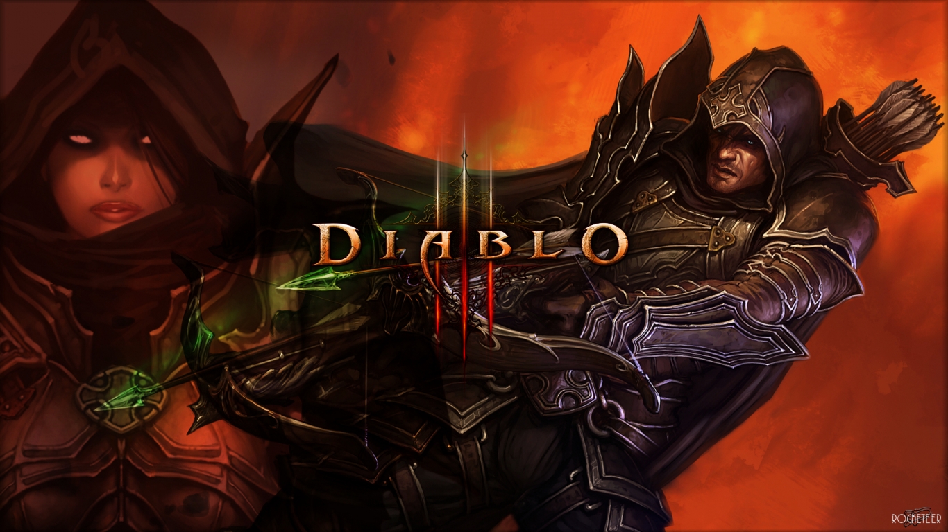 Diablo 3 Demon Hunters for 1366 x 768 HDTV resolution