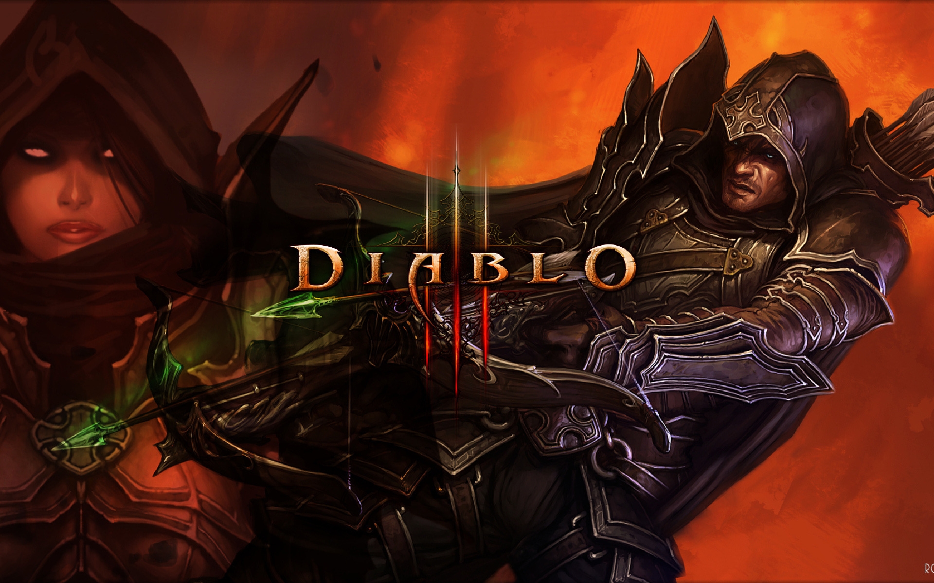 Diablo 3 Demon Hunters for 1920 x 1200 widescreen resolution
