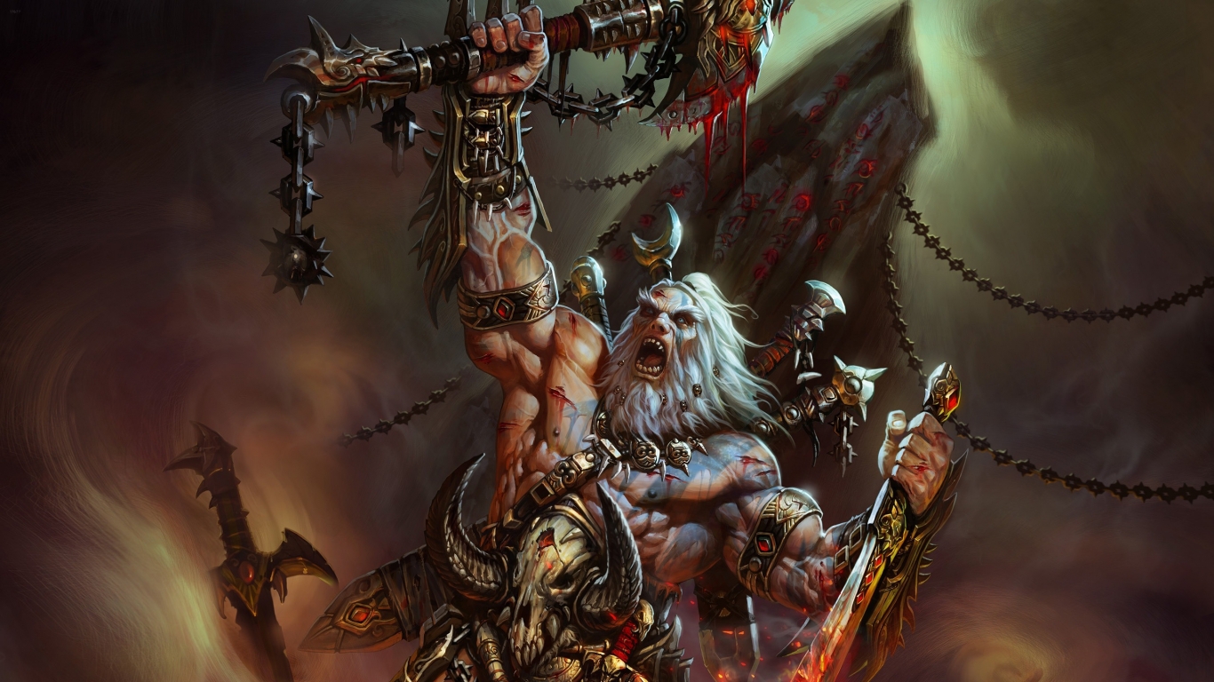 Diablo 3 - The Barbarian for 1366 x 768 HDTV resolution
