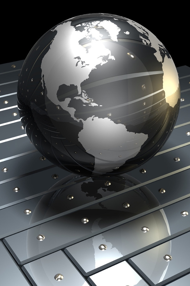 Digital Earth Globe for 640 x 960 iPhone 4 resolution