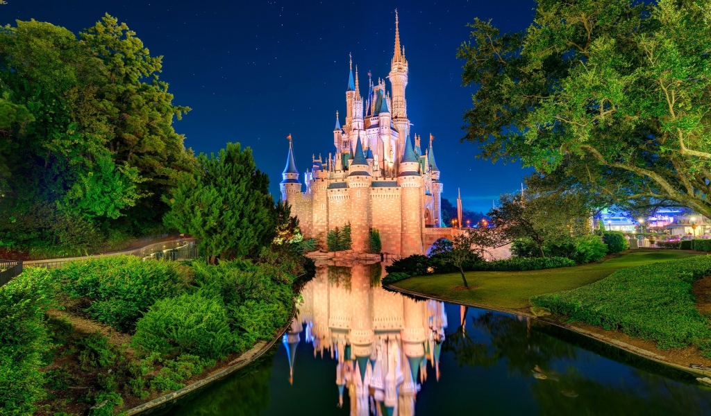 Disneyland Cinderella Castle for 1024 x 600 widescreen resolution